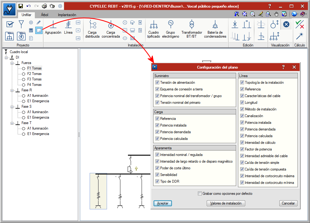 CYPELEC REBT. Configuración de planos